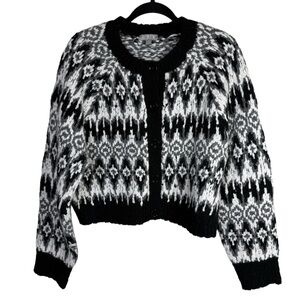 J.Crew Cropped Fair Isle Cardigan Sweater